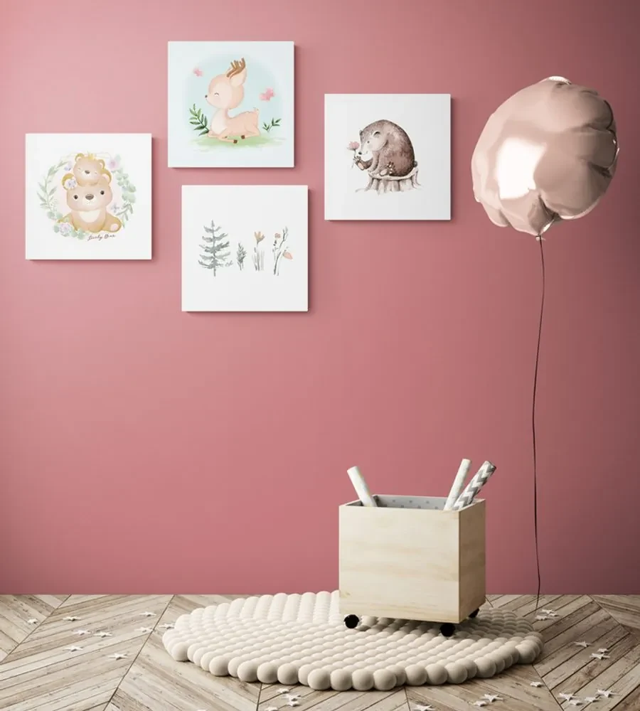Set tablouri animăluțe în culori delicate