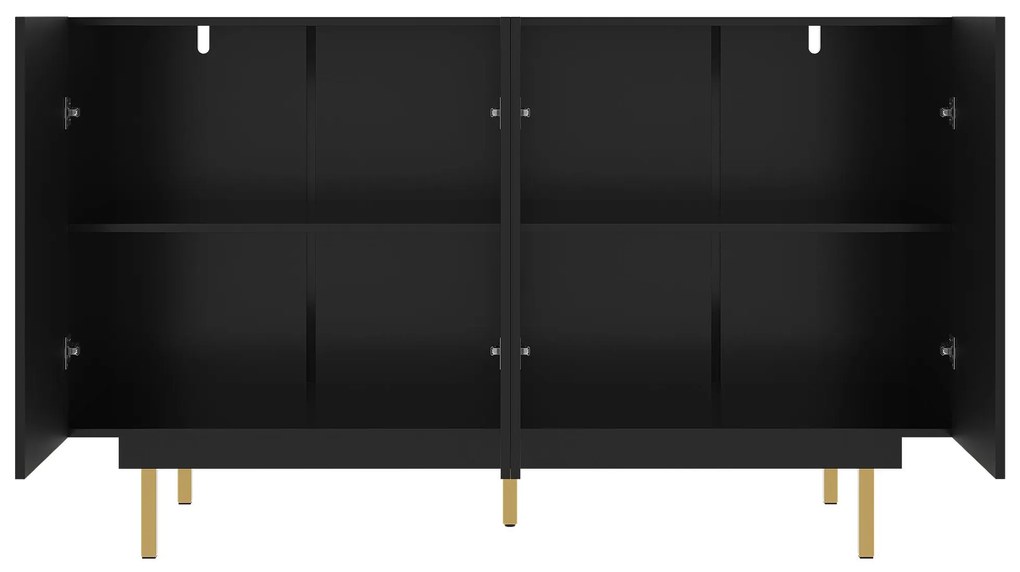 Dulap minimalist pentru sufragerie, Negru | Aosom Romania