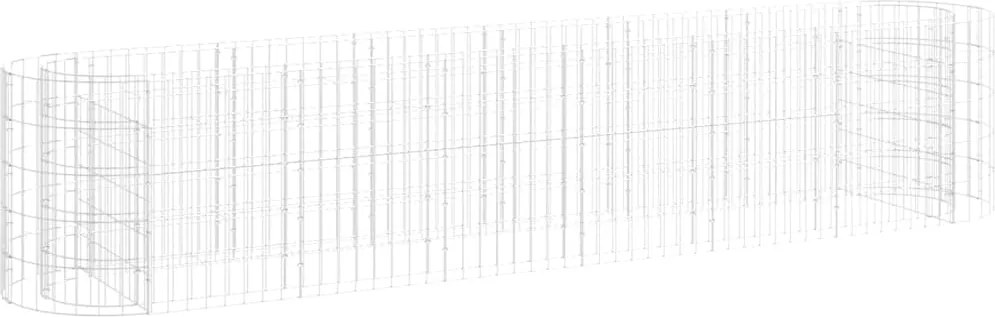 vidaXL Strat înălțat gabion, 260x50x50 cm, fier galvanizat