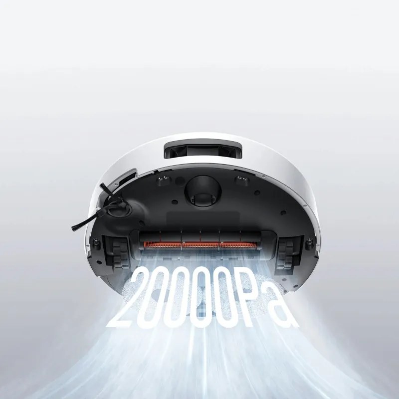 Aspirator robot Xiaomi Robot Vacuum 5 EU OV31GL, 55 W, 20000 Pa, 140 min, recunoaștere AI, stație automată de spălare și uscare, navigație laser dToF, apă caldă 80 °C, alb