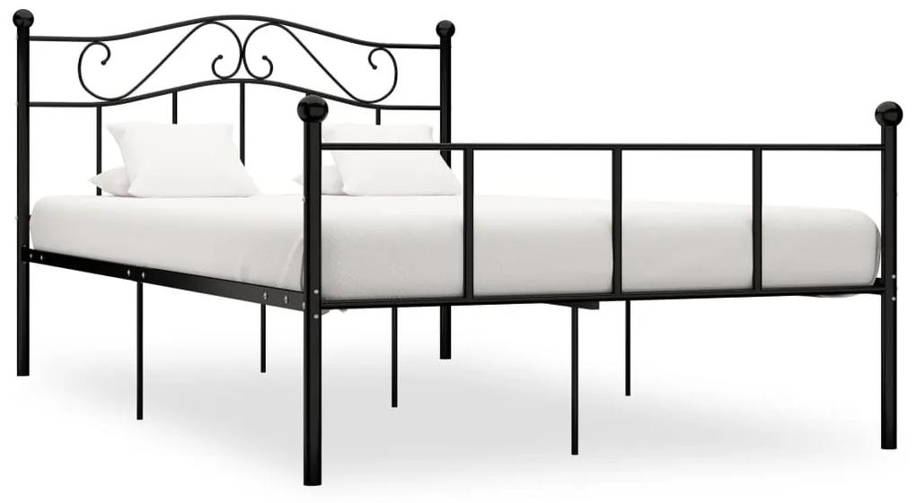 284525 vidaXL Cadru de pat, negru, 120 x 200 cm, metal