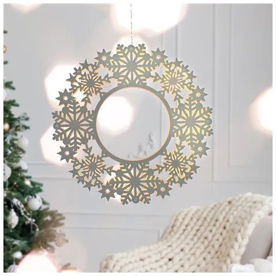 Solight 1V297 - Coroană LED de Crăciun, 10x LED, 2x AA, alb cald