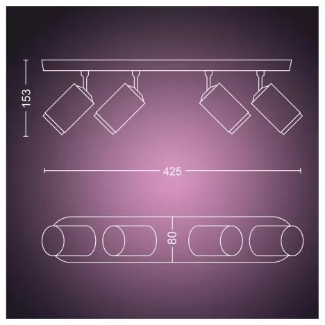 Spot LED RGBW dimabil Philips Hue FUGATO 4xGU10/4,2W/230V alb