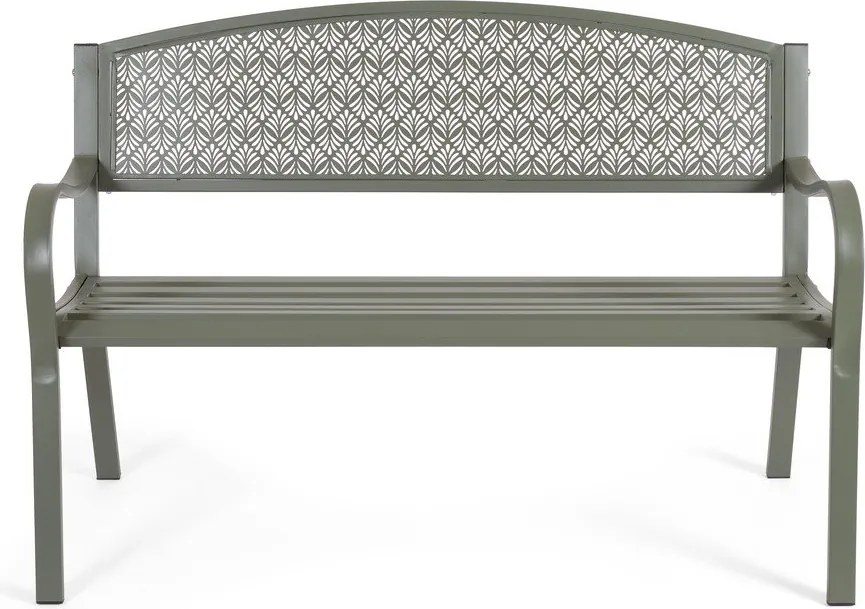 Bancă de grădină kaki din metal Lizette – Bizzotto