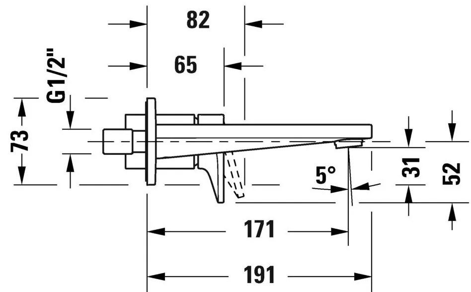 Duravit Tulum baterie lavoar ascuns crom TU1070004010