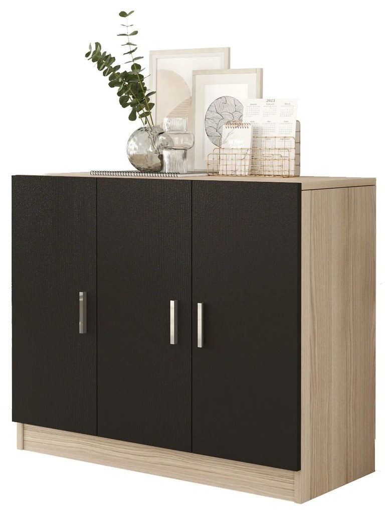 Dulap Vincent 5 (stejar + negru). 1072631