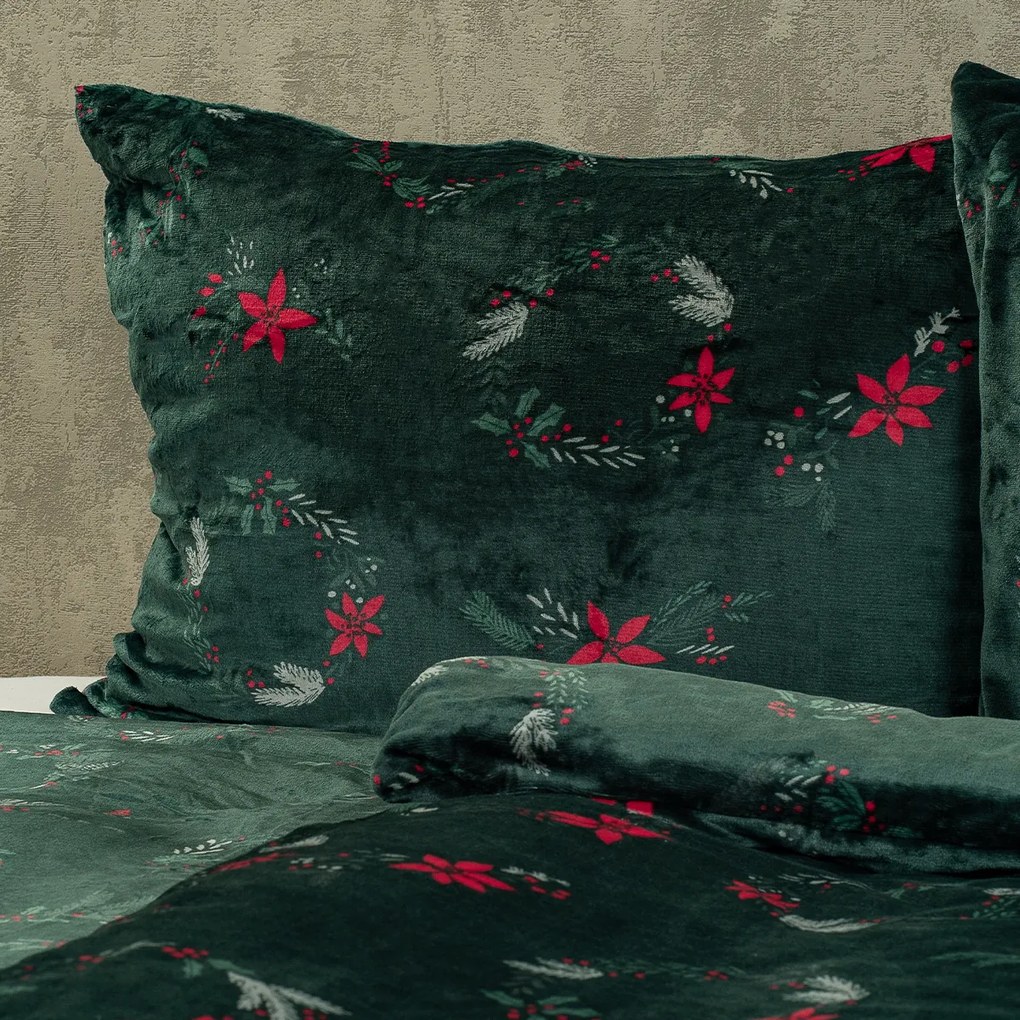 Lenjerie de pat din microflanel 4Home Poinsettia, 160 x 200 cm, 70 x 80 cm