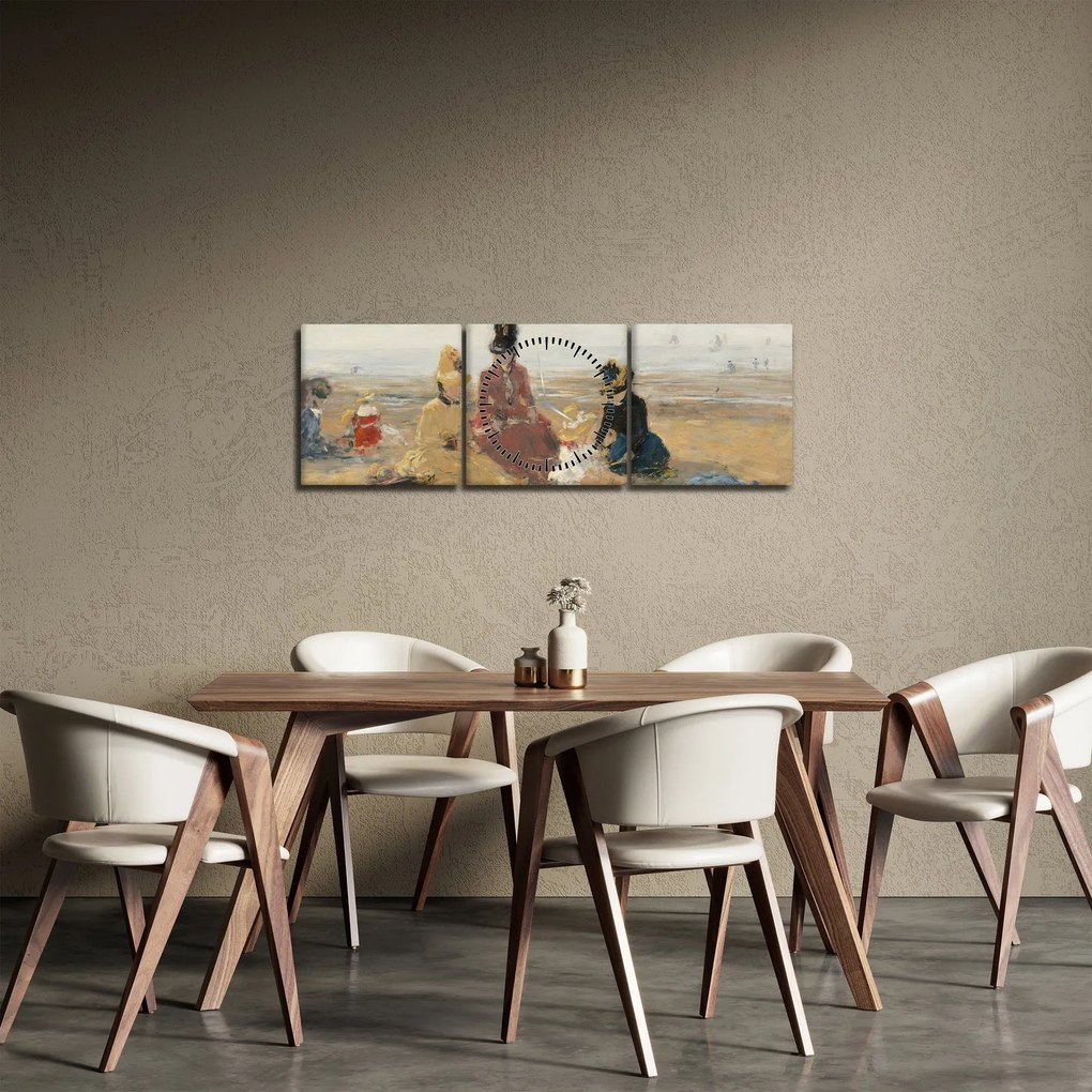 Tablou - Eugène Boudin, On the Beach, Trouville, reproducere (cu ceas) (90x30 cm)