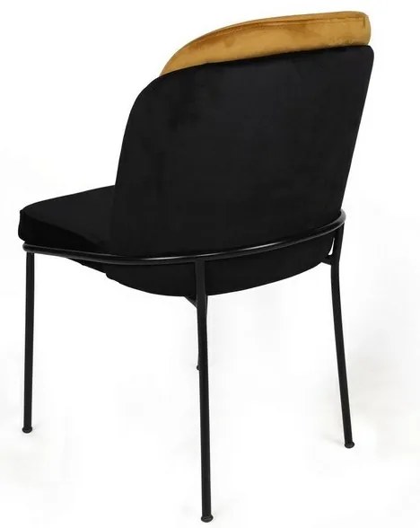Set de scaune de sufragerie Dore Mustard andBlack, 2 bucăți