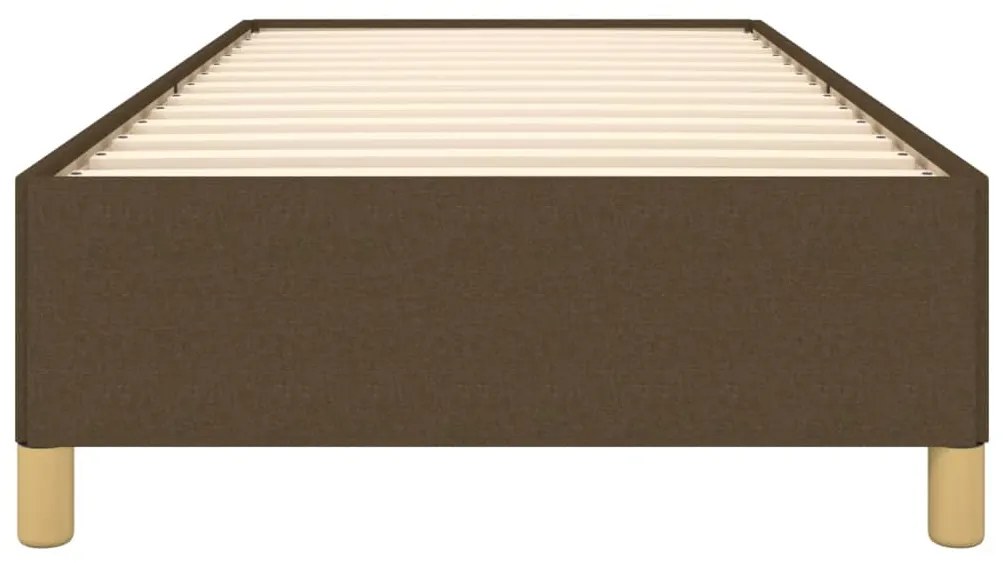 Cadru de pat, maro inchis, 90x190 cm, material textil Maro inchis, 35 cm, 90 x 190 cm