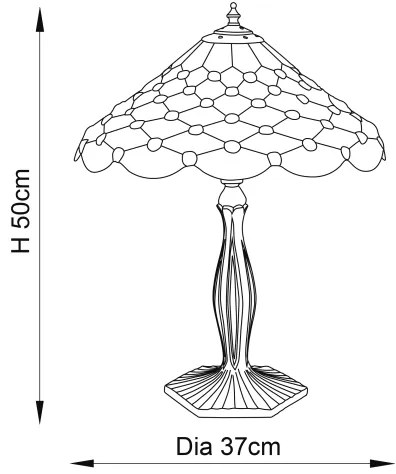 Endon 64301 - Lampă de masă Tiffany PEARL 1xE27/60W/230V, diam. 37 cm