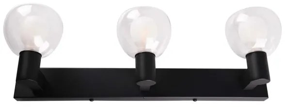 Aplica de perete pentru baie POLA, 3xG9/5W/230V, IP44, negru/transparent