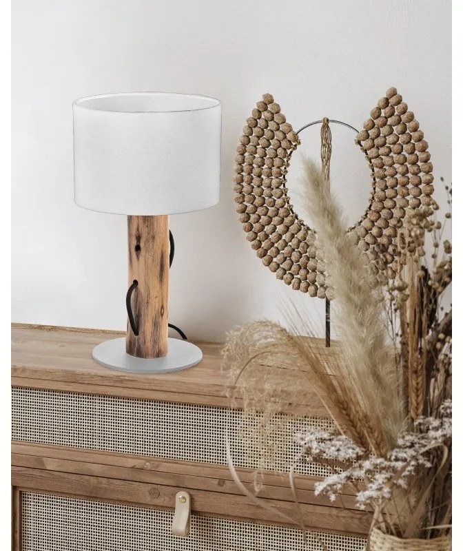 Veioza/Lampa de masa design natural lemn NORIN