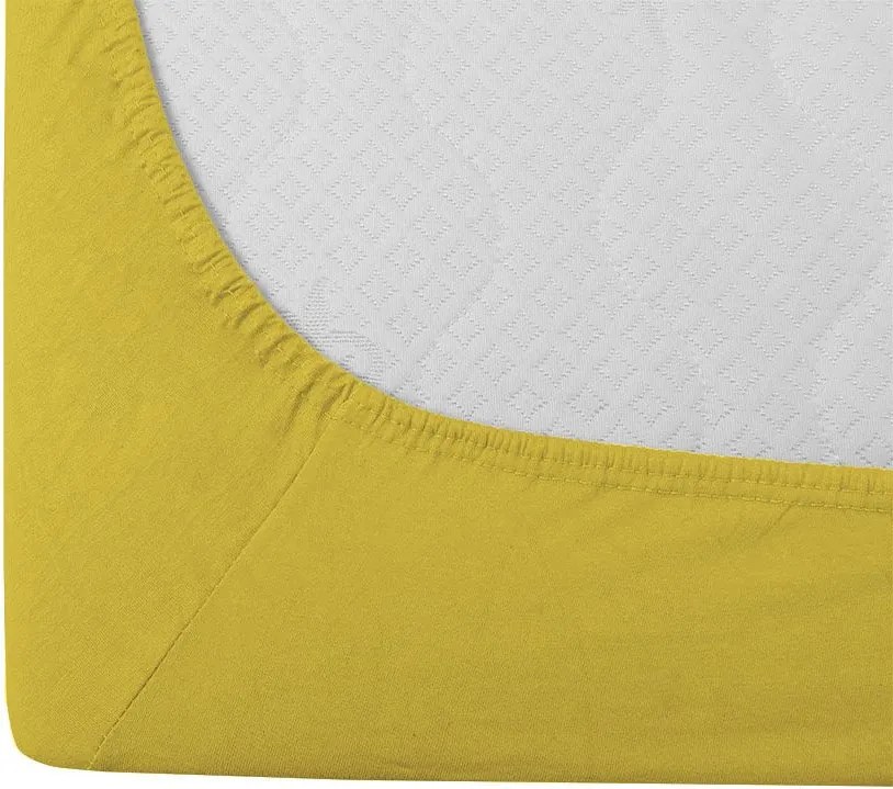 Cearsaf Jersey galben 180 x 200 cm