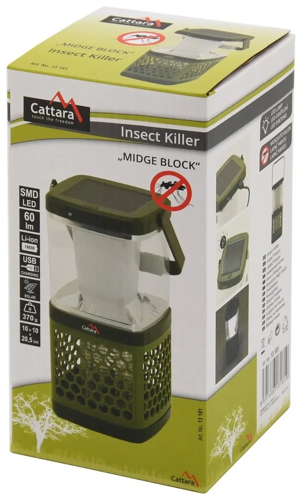 Lanternă reîncărcabilă și captator deinsecte Cattara Midge block 2in1