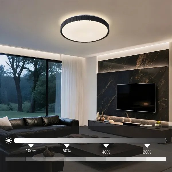 Brilagi - Plafonieră LED dimerizabilă CORVO LED/72W/230V 3000-6000K neagră Ø50 cm + telecomandă