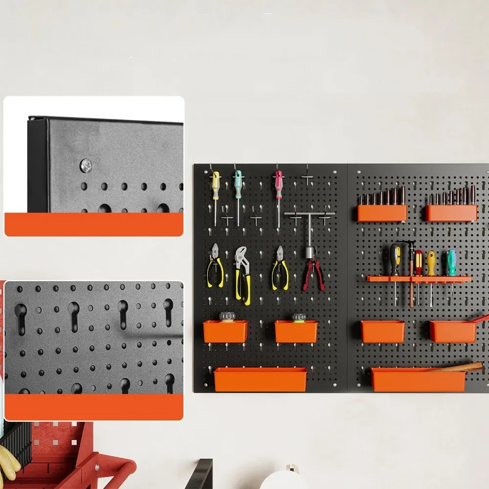 Organizator metalic pentru scule cu 9 compartimente și cârlige