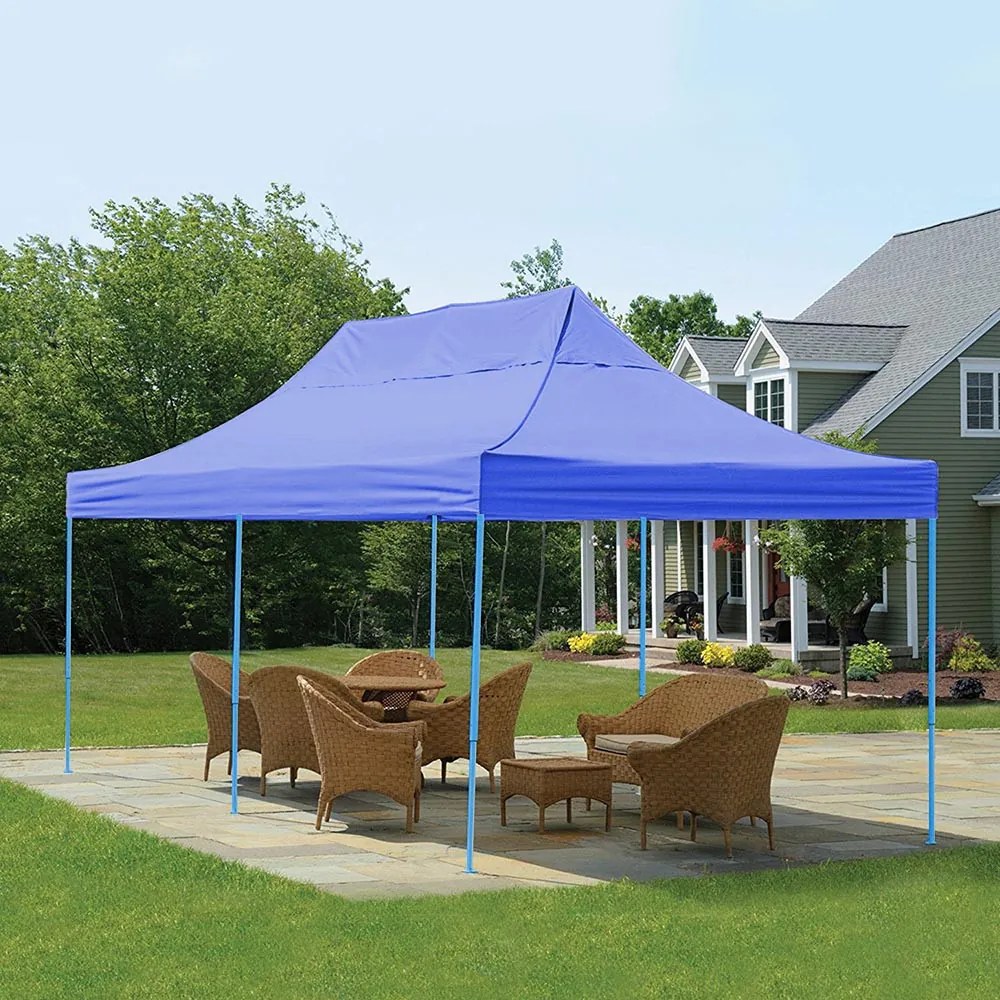 Pavilion pliant 2,9x5,7m-albastru, cu geanta de transport