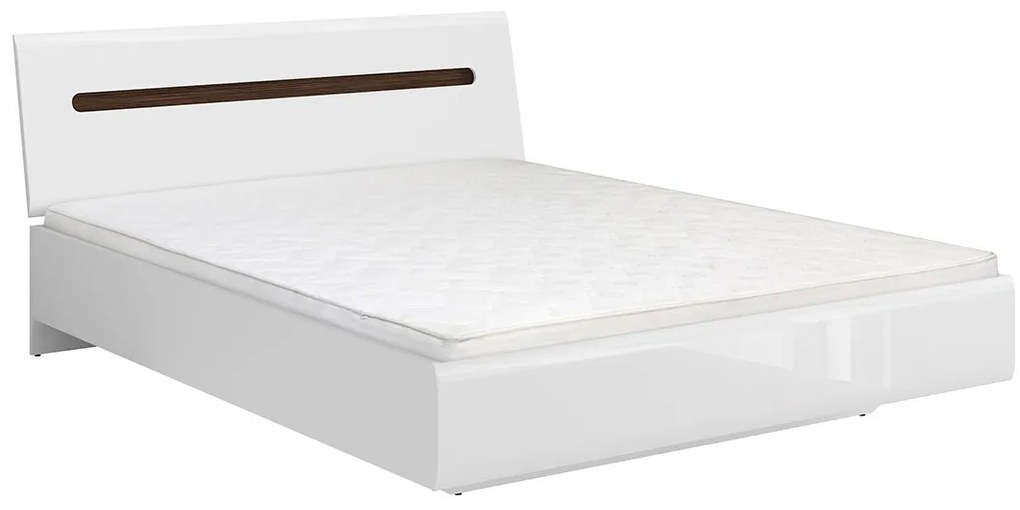 Pat matrimonial 160 cm Azteca Trio LOZ/160 (alb + alb lucios). Promo -18%. 1004817