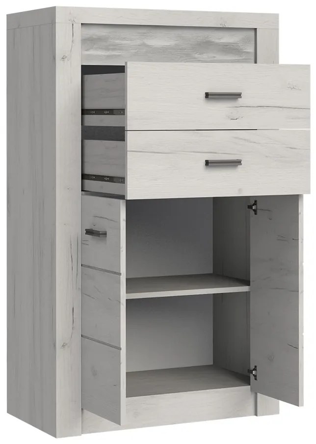 Comodă Nadenas N6 (Stejar craft Alb) . 1103657