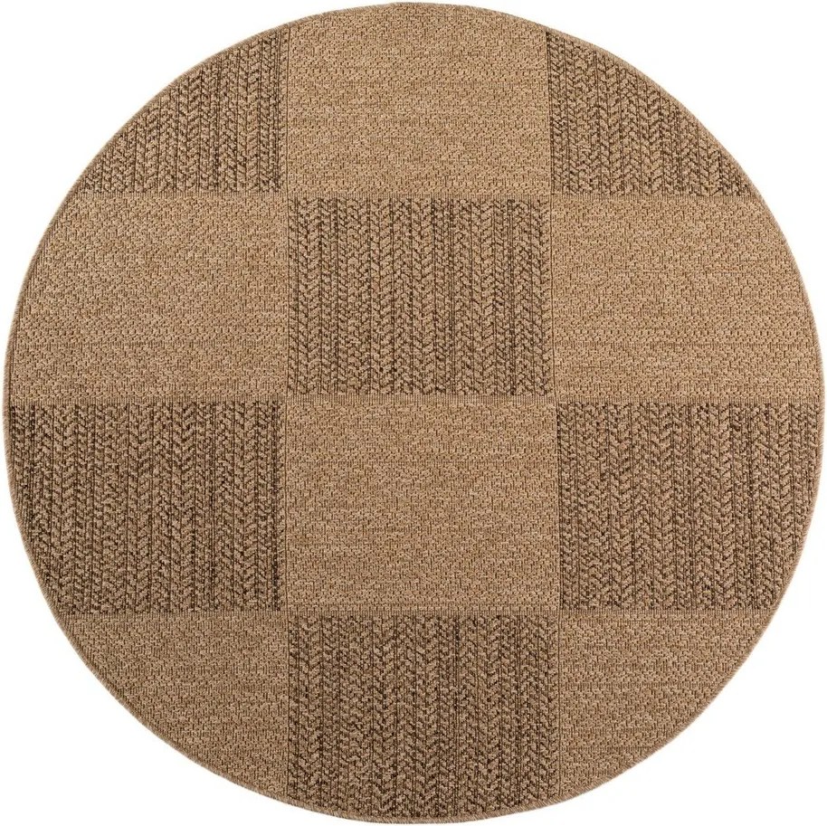 Covor pentru exterior și interior maro rotund ø 120 cm Timber 1405 – Ayyildiz Carpets