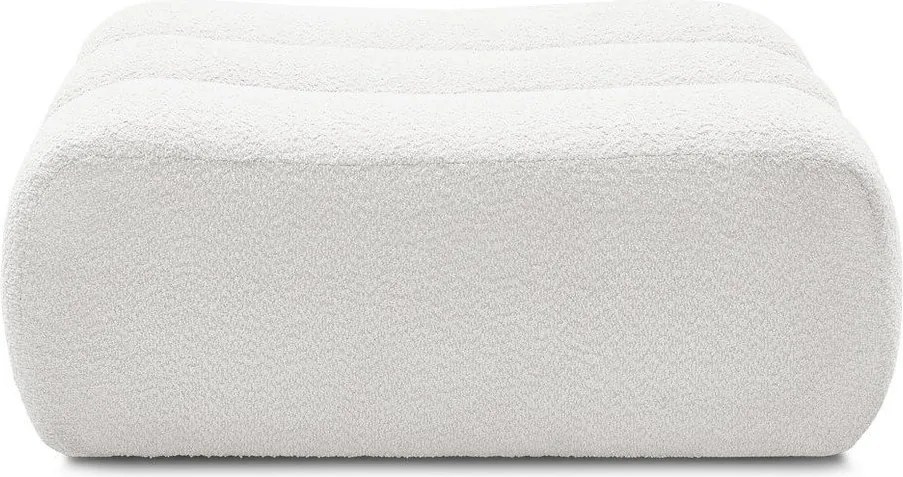 Taburet alb cu tapițerie din țesătură bouclé Azra – Bobochic Paris