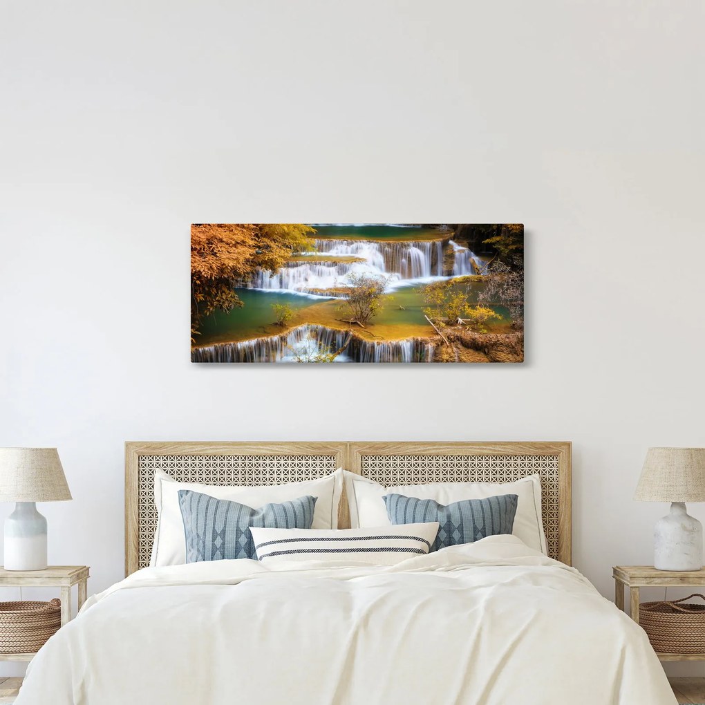 Tablou - Cascada Huay Mae Khamin, Thailanda (120x50 cm)