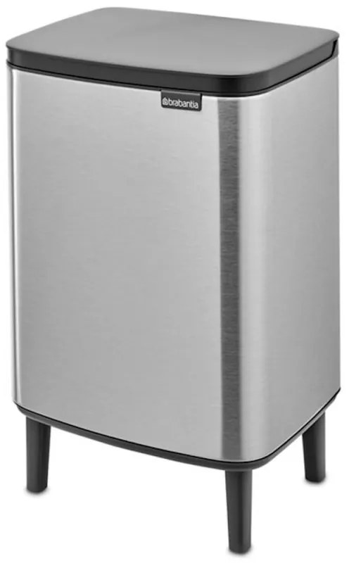 Cos de gunoi Brabantia Bo Small Hi 1006650, 12 l, Deschidere lina si silentioasa, Baza antiderapanta, Rezistent la amprente, Inox