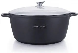 RESIGILAT - Oala mare, 19.5 L, 40 cm, tip cratita marmorata, antiaderenta, neadeziva, cu capac, curatare usoara Royalty Line BS40ML, pentru zacusca,