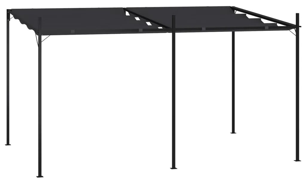 Pavilion cu acoperis retractabil, antracit, 400x300x233 cm Antracit, 400 x 300 x 233 cm