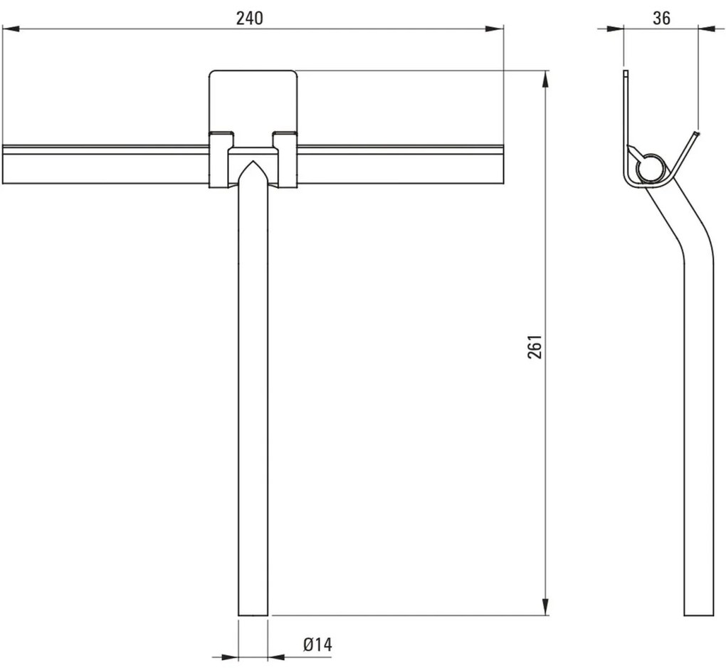 Racleta de apa, cu agatator, pentru cabine de dus, titan, Deante Silia Titan