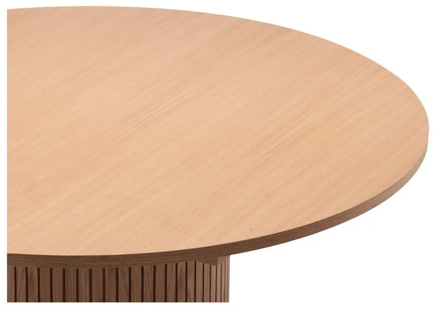 Masă de dining rotundă extensibilă cu aspect de lemn de stejar ø 115 cm Malaga – Bonami Selection