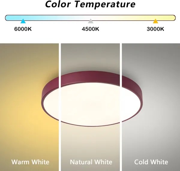 Brilagi-LED Plafonieră POOL LED, 48W, 230V, 3000/4000/6000 K, 40 cm, vișiniu