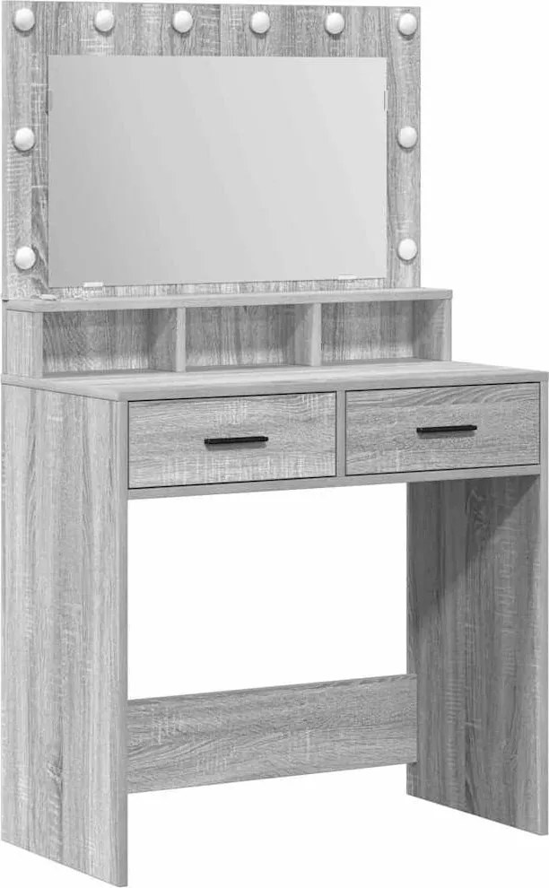 vidaXL Masă de Machiaj Gri Sonoma 79 x 41 x 135 cm Lemn compozit