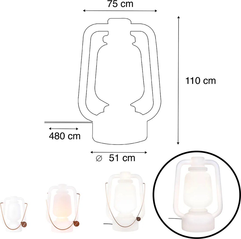 Lampă de podea inteligentă albă 110 cm inclusiv Wifi G95 - Storm Extra Large