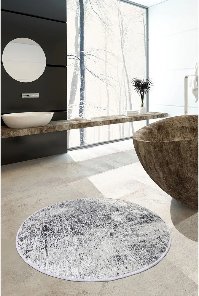 Covoraș de baie gri ø 100 cm Evidence – Foutastic