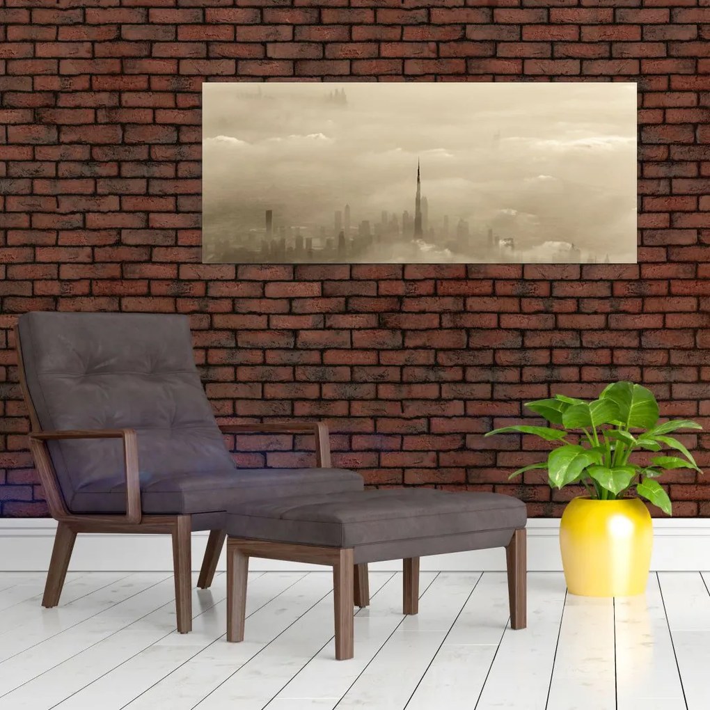 Tablou - Oraș în nori (120x50 cm)