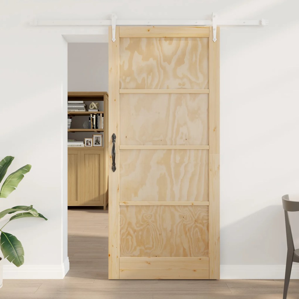 vidaXL Ușă glisantă Manual Natural și alb 93 x 211 cm