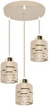 Lustră pe cablu ELEN, 3xE27/35W/230V, Ø 29 cm, bej/auriu