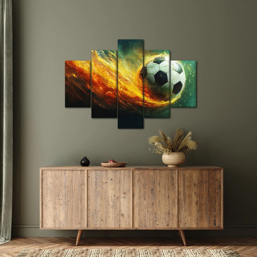Tablou - Minge de Fotbal în Zbor (150x105 cm)