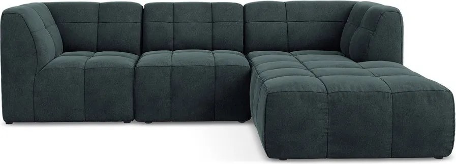 Colțar albastru cu tapițerie din catifea (cu colț pe partea dreaptă/cu șezlong) Aloha – Makamii