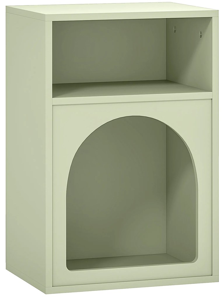 HOMCOM Noptieră Subțire cu 2 Compartimente Deschise, Design în Formă de Arc 40x30x60 cm Verde | Aosom Romania