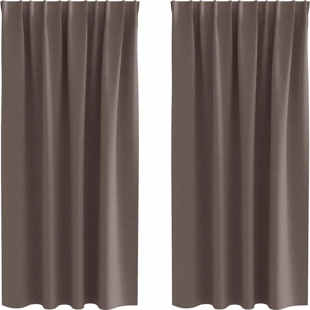 vidaXL Perdele Opaque cu Inel 2 pcs Maro închis 175 x 140 cm Poliester