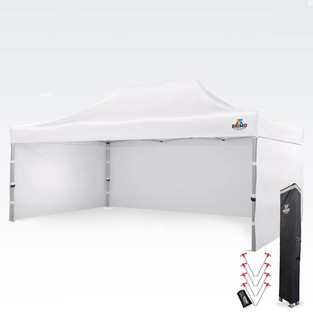 Cort publicitar 4x6 m Premium (Aluminiu) cu 3 pereți – de montare rapidă - cu 3 pereți - Alb