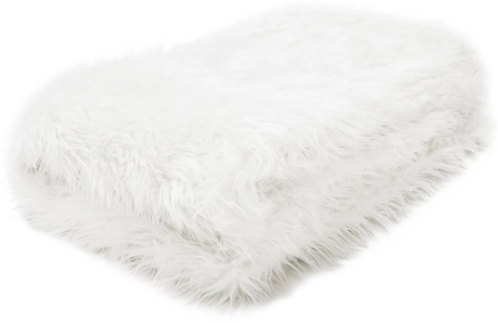 Pătură de blană, albă, 150x180, EBONA TIPUL 1