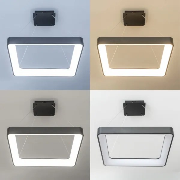 Brilagi - Lustru LED dimabil pe cablu FALCON II LED/125W/230V 60x60 cm negru + telecomandă