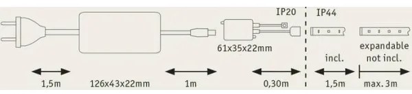 Bandă dimabilă pentru baie LED/10W IP44 Paulmann 70623 MAXLED 1,5 m 2700-6500K 230V + telecomandă