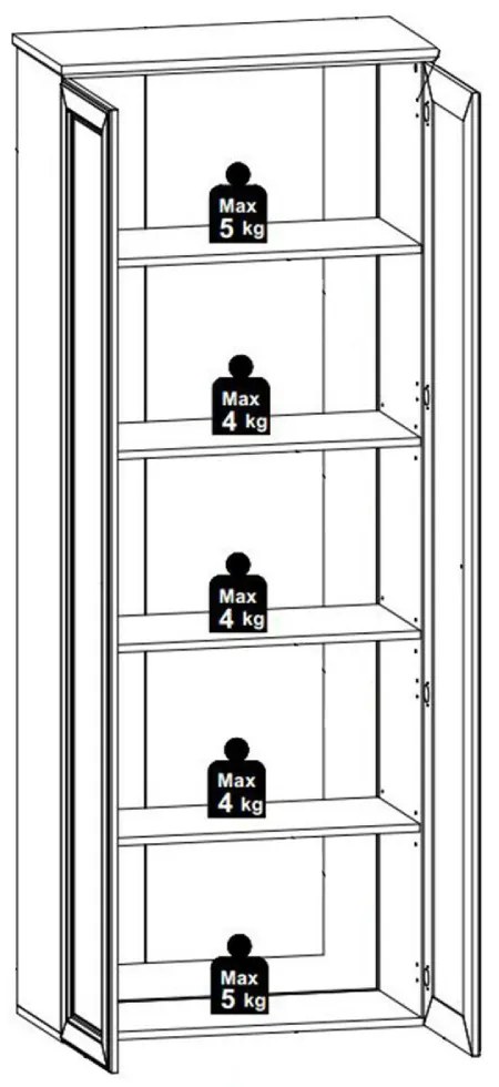 DULAP FIRENZE, 78X38X201 CM, 2 USI, CULOARE ALB, MDF