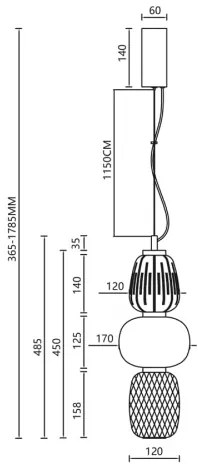 Lustră LED pe cablu CARO LED/28W/230V crom