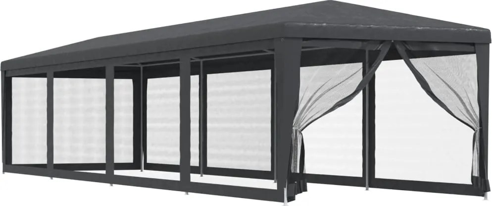 vidaXL Cort de petrecere cu 10 pereți din plasă, antracit, 3x12 m HDPE